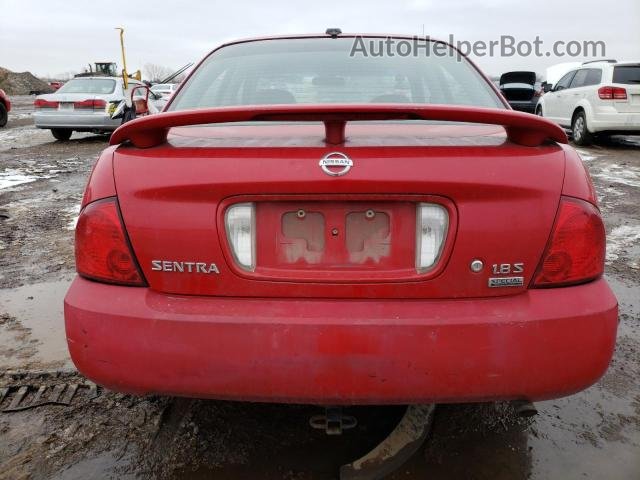 2005 Nissan Sentra 1.8 Красный vin: 3N1CB51D95L550509