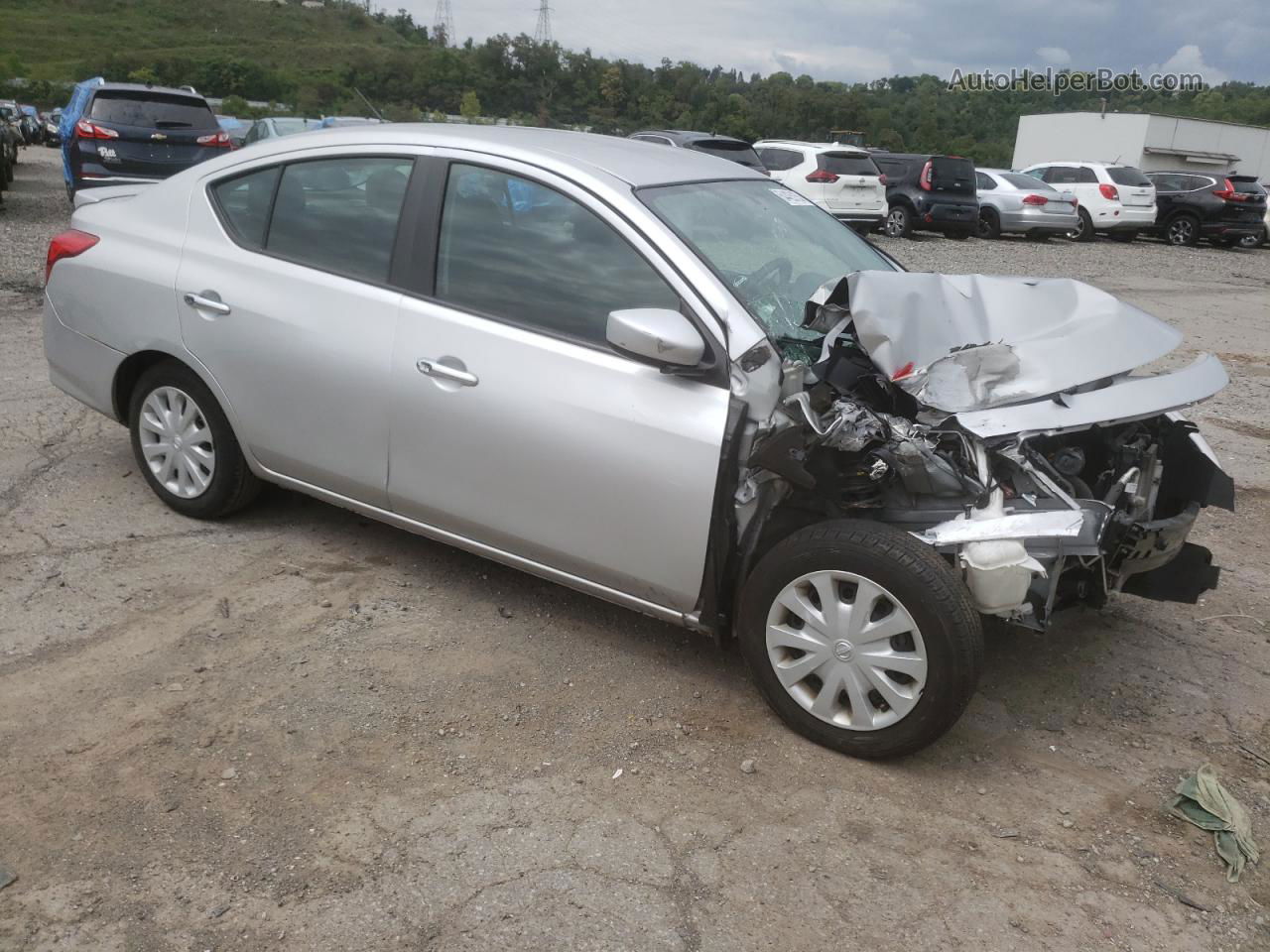 2018 Nissan Versa S Silver vin: 3N1CN7AP0JK441594