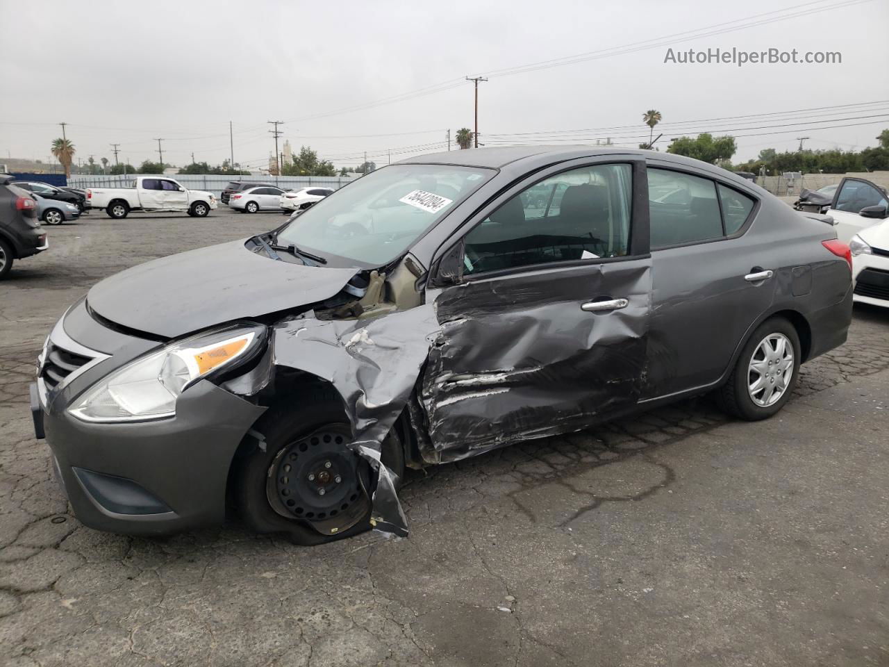 2018 Nissan Versa S Серый vin: 3N1CN7AP0JL886329