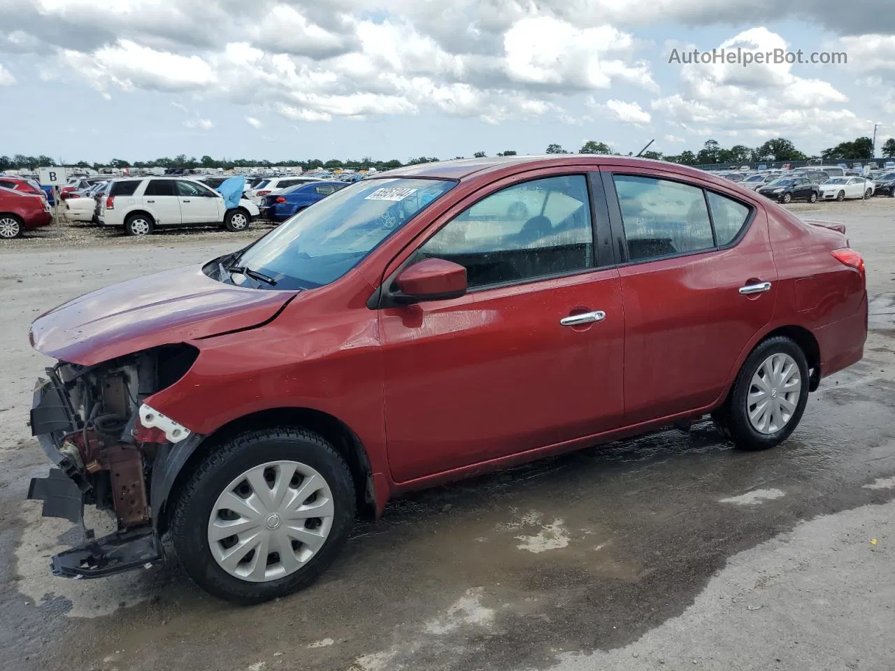 2018 Nissan Versa S Red vin: 3N1CN7AP1JL821036