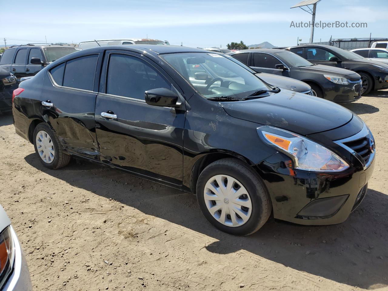 2018 Nissan Versa S Black vin: 3N1CN7AP1JL859480