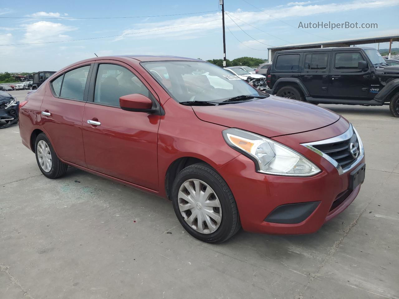 2018 Nissan Versa S Красный vin: 3N1CN7AP2JK443282