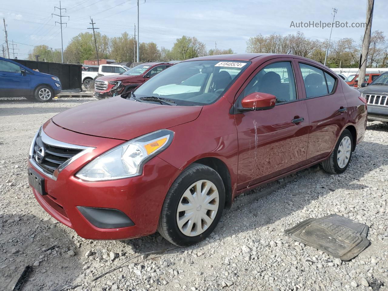 2016 Nissan Versa S Red vin: 3N1CN7AP3GL856105