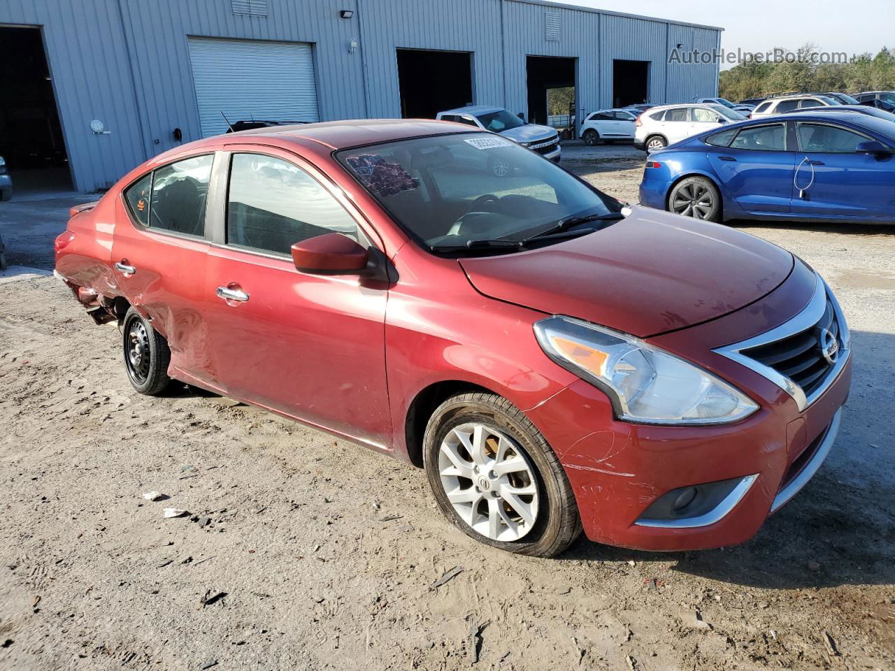 2018 Nissan Versa S Красный vin: 3N1CN7AP4JL858727