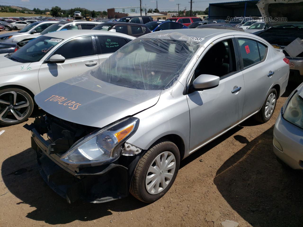 2018 Nissan Versa S Silver vin: 3N1CN7AP6JL821629