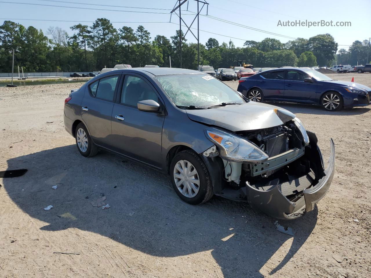 2018 Nissan Versa S Gray vin: 3N1CN7AP6JL842013