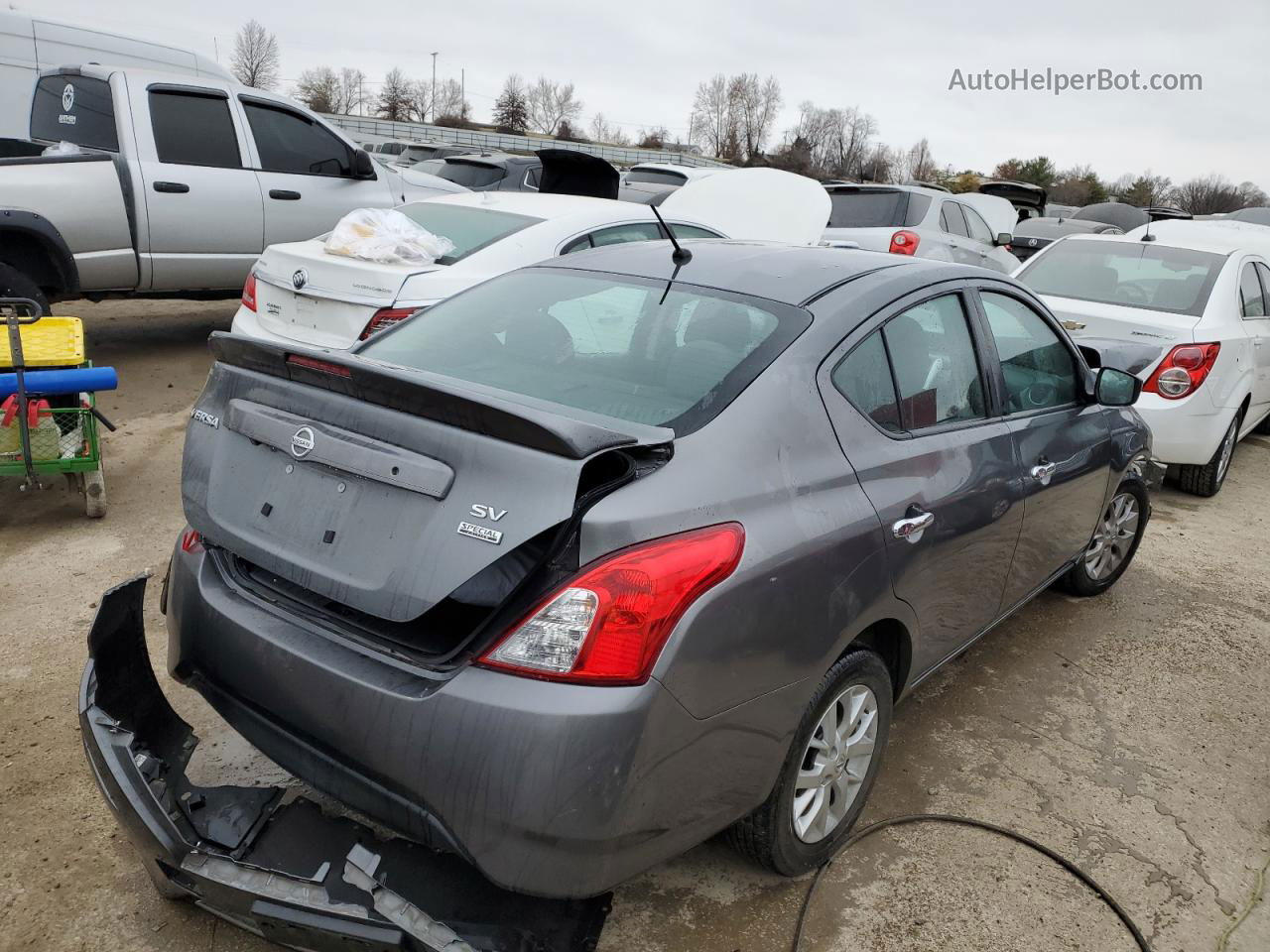 2018 Nissan Versa S Gray vin: 3N1CN7AP6JL878610