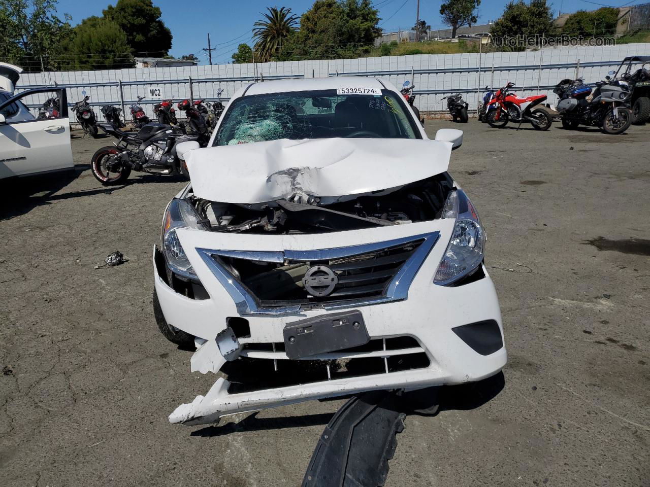 2016 Nissan Versa S White vin: 3N1CN7AP7GL875997