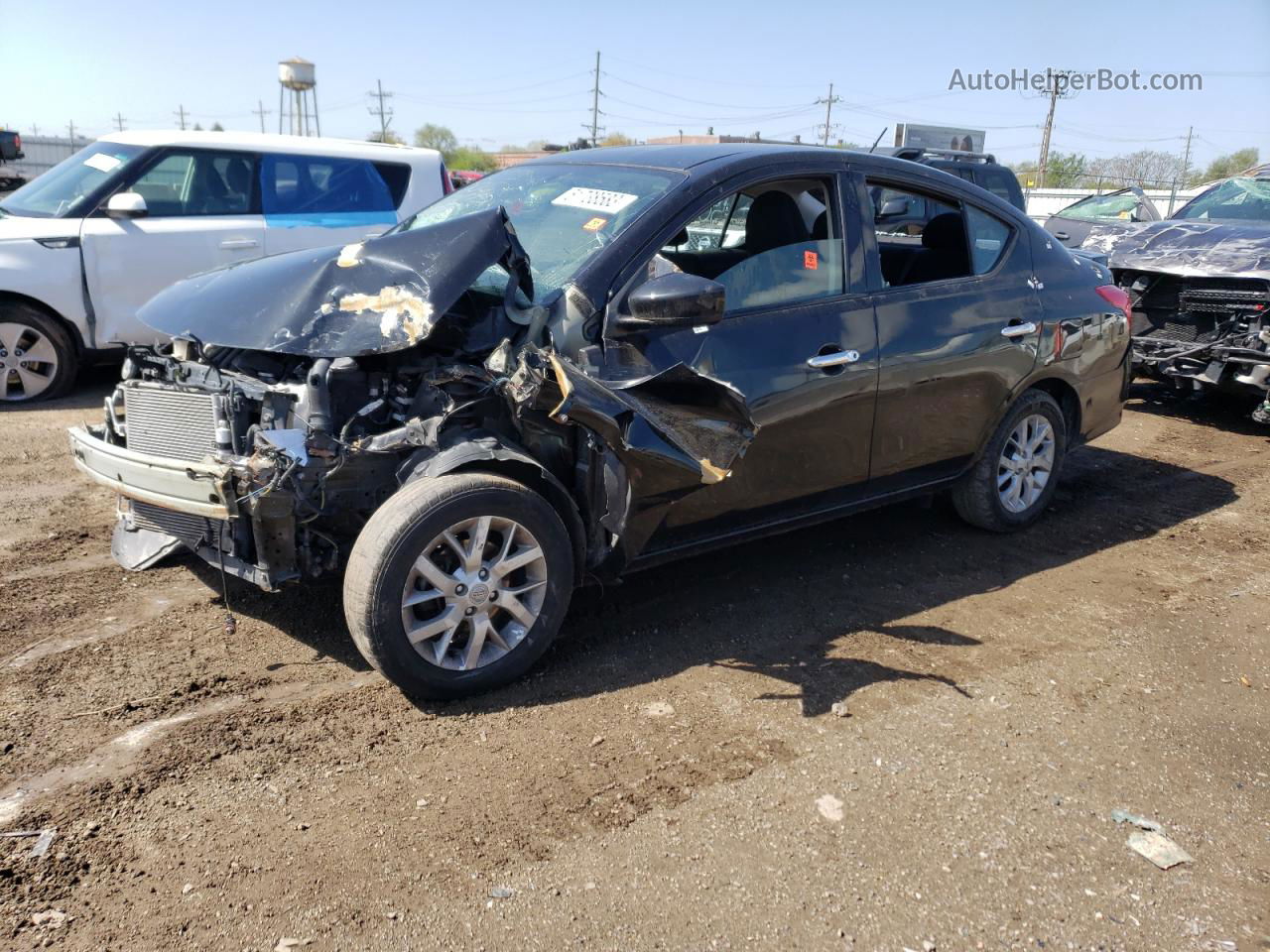 2018 Nissan Versa S Black vin: 3N1CN7AP7JL837726