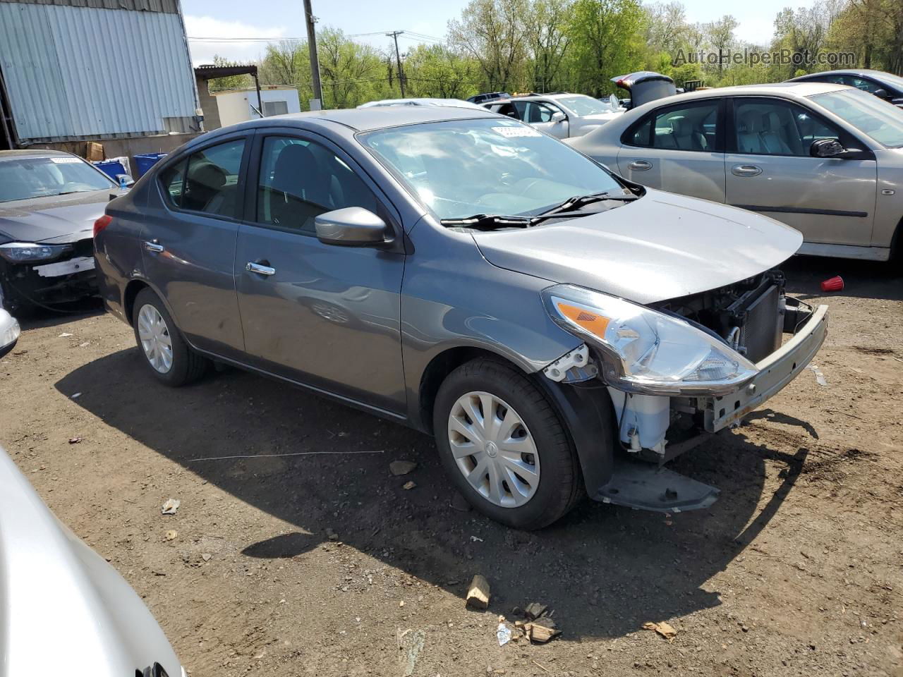 2018 Nissan Versa S Серый vin: 3N1CN7AP8JL887647