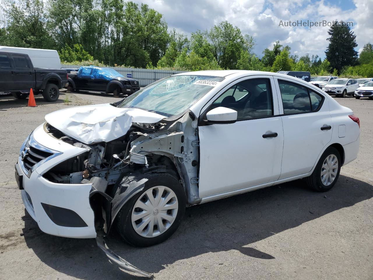 2016 Nissan Versa S White vin: 3N1CN7AP9GL837767