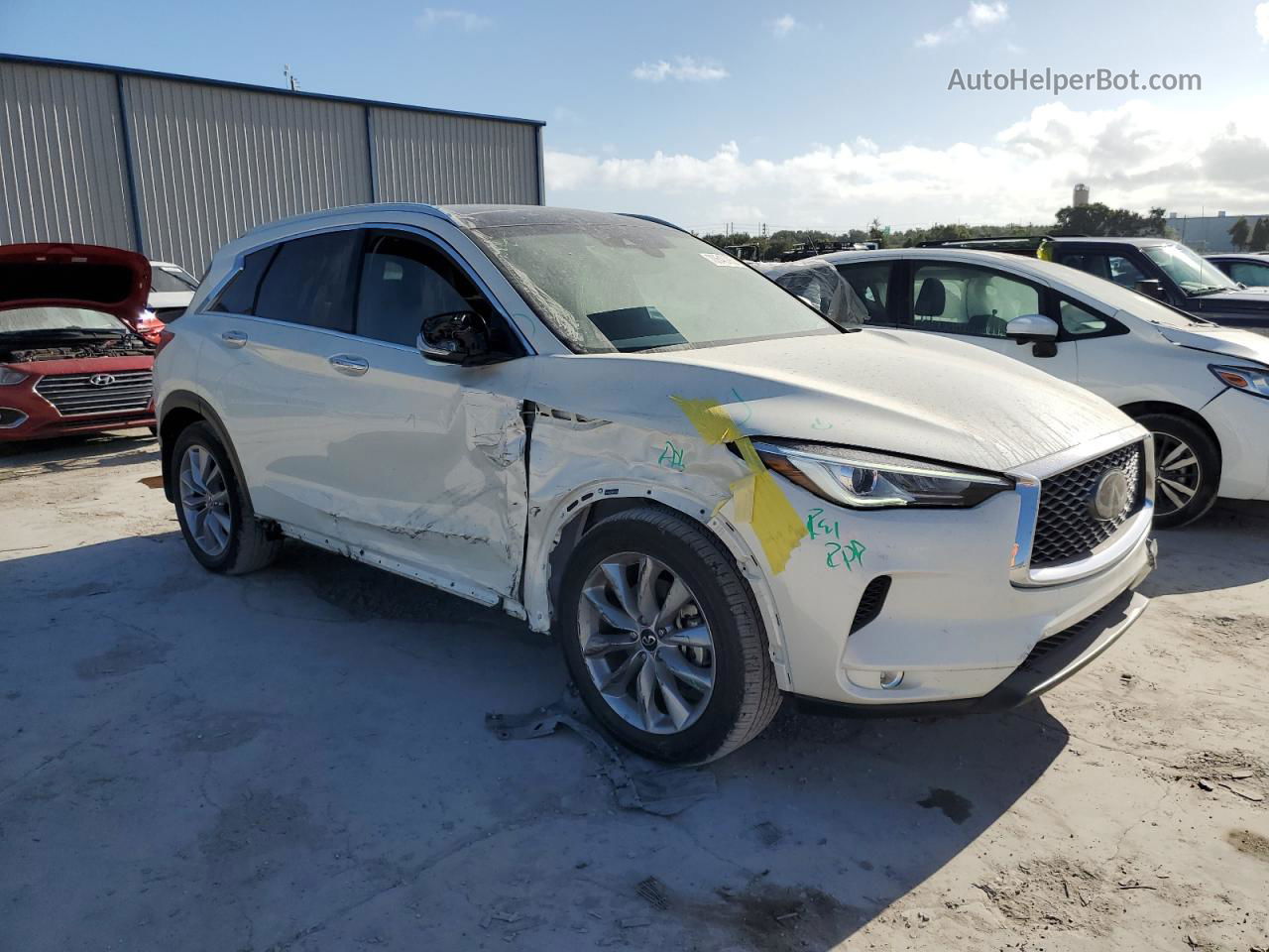 2021 Infiniti Qx50 Luxe White vin: 3PCAJ5BA3MF112240