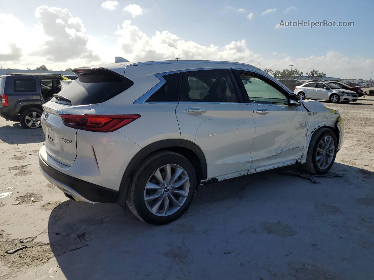 2021 Infiniti Qx50 Luxe White vin: 3PCAJ5BA3MF112240