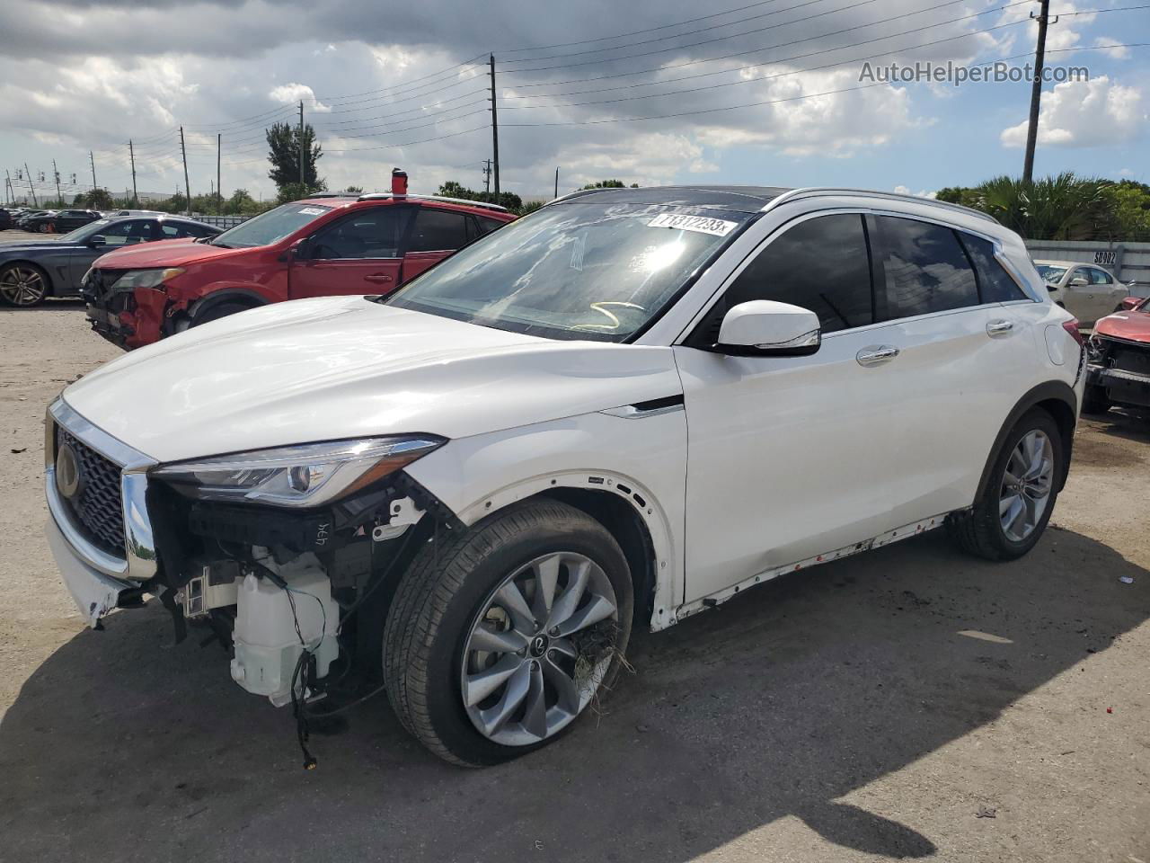 2021 Infiniti Qx50 Luxe White vin: 3PCAJ5BA6MF100583