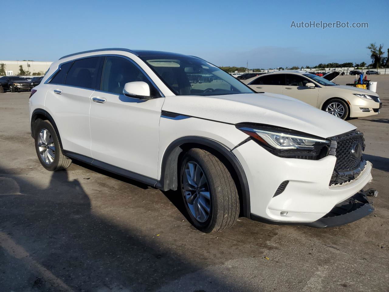 2021 Infiniti Qx50 Luxe White vin: 3PCAJ5BA6MF119196