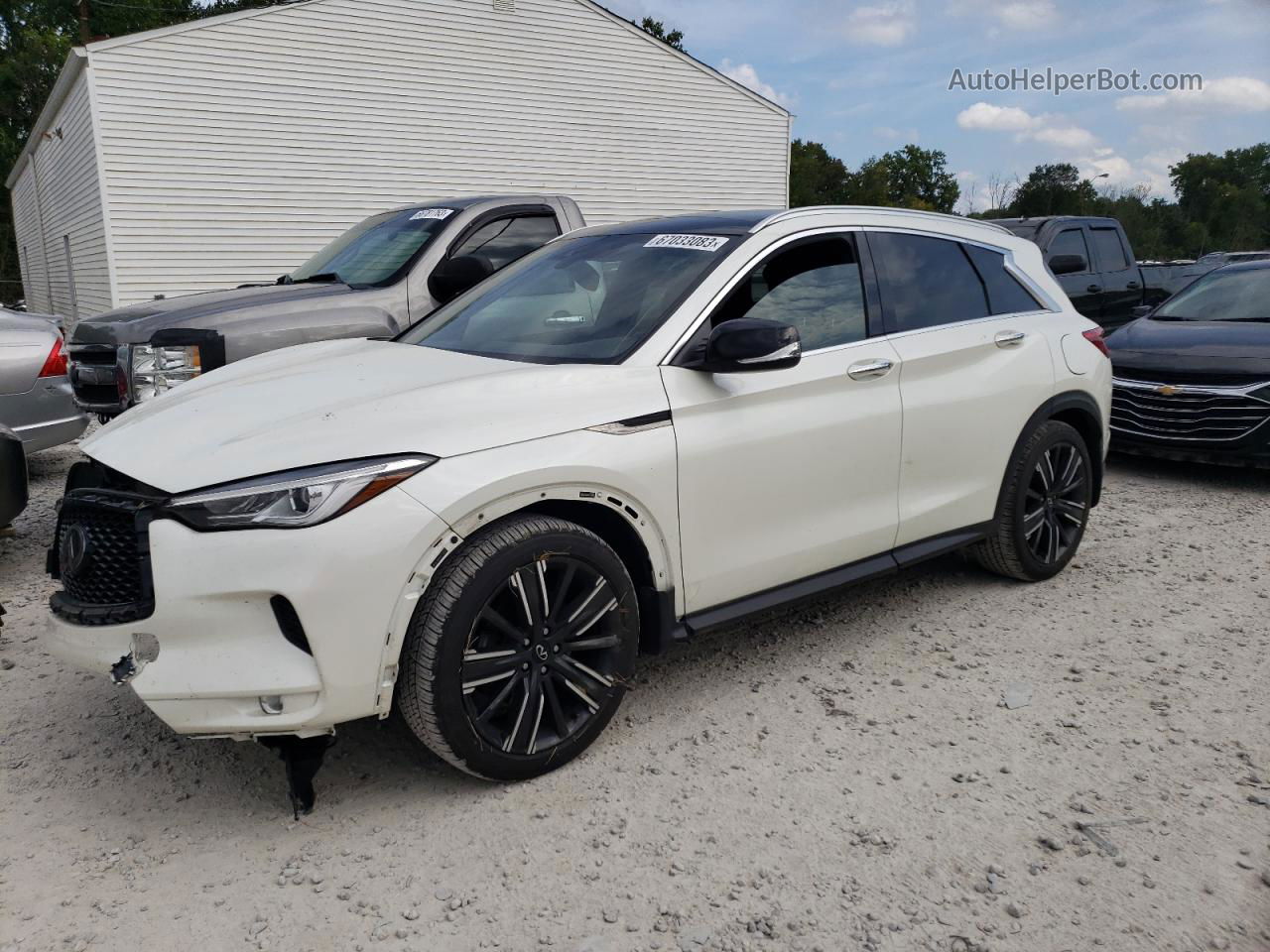 2021 Infiniti Qx50 Luxe White vin: 3PCAJ5BB0MF114472