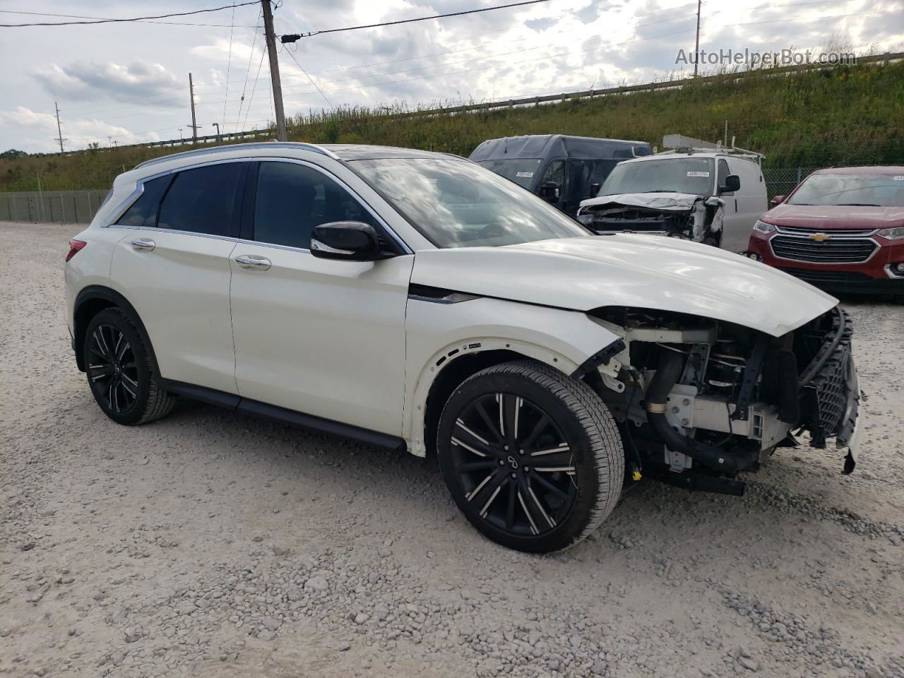 2021 Infiniti Qx50 Luxe White vin: 3PCAJ5BB0MF114472