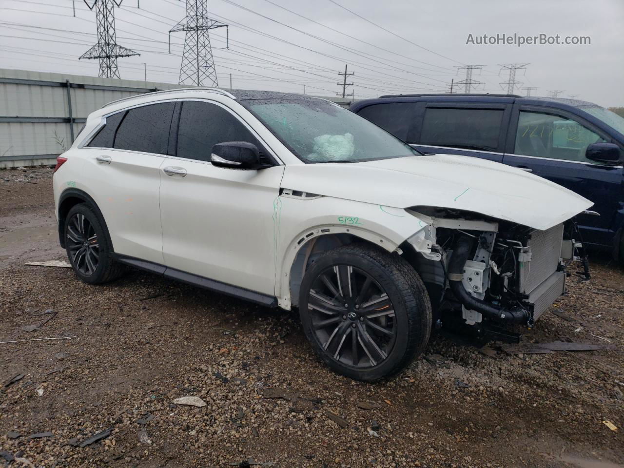 2021 Infiniti Qx50 Luxe White vin: 3PCAJ5BB3MF103255