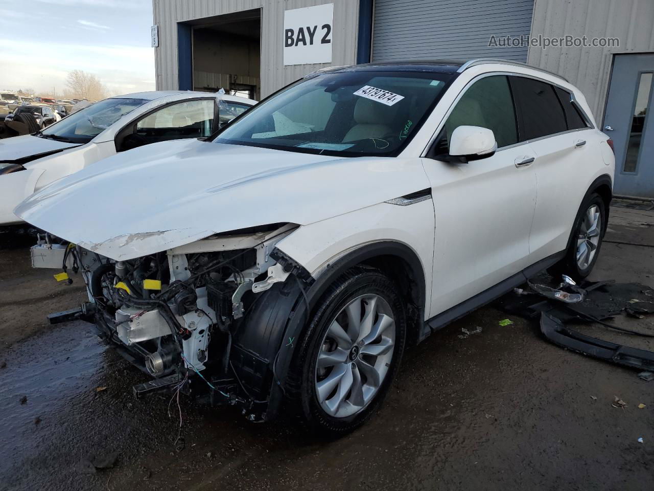 2021 Infiniti Qx50 Luxe White vin: 3PCAJ5BB4MF112692