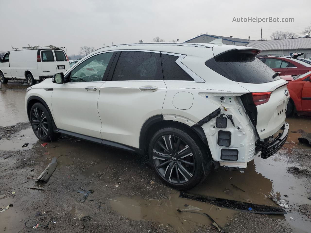 2021 Infiniti Qx50 Luxe White vin: 3PCAJ5BB4MF117259