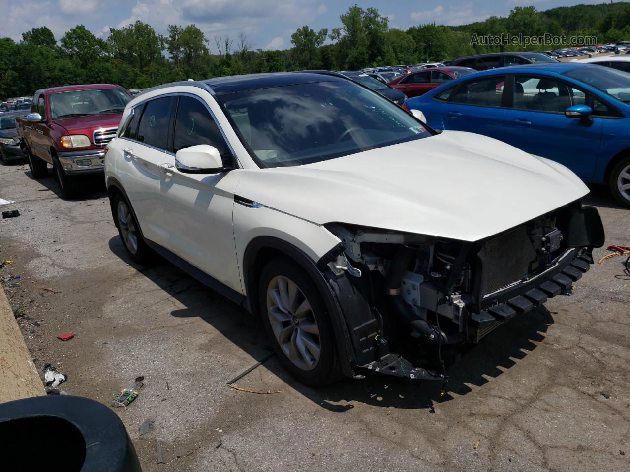 2021 Infiniti Qx50 Luxe White vin: 3PCAJ5BB9MF109268