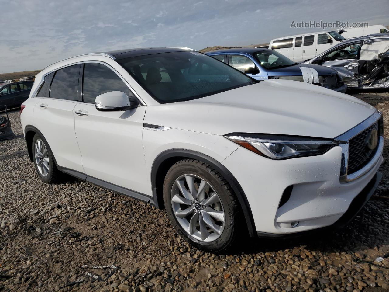 2021 Infiniti Qx50 Luxe White vin: 3PCAJ5BBXMF119758