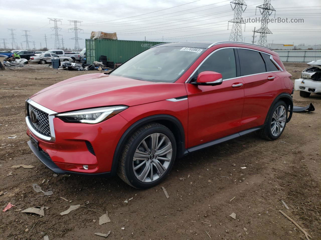 2021 Infiniti Qx50 Essential Red vin: 3PCAJ5CB1MF112339