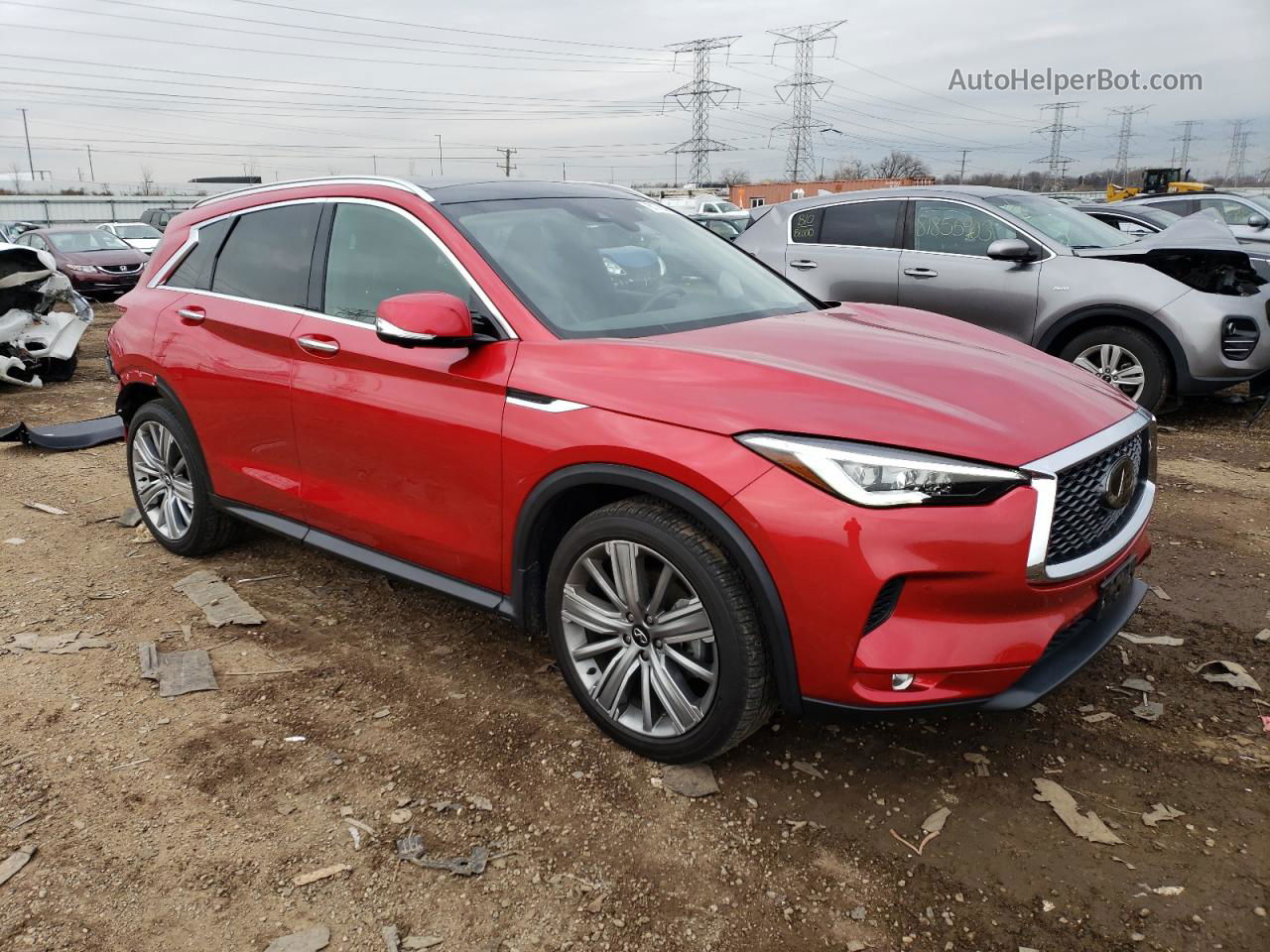 2021 Infiniti Qx50 Essential Red vin: 3PCAJ5CB1MF112339