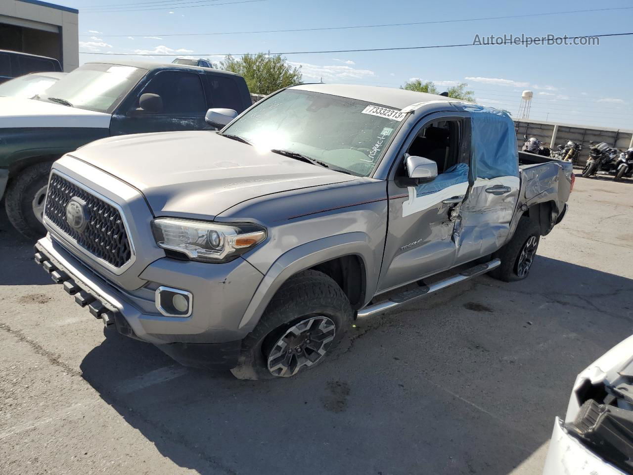 2019 Toyota Tacoma Double Cab Gray vin: 3TMAZ5CN0KM079748