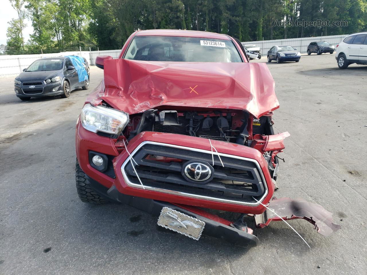 2020 Toyota Tacoma Double Cab Red vin: 3TMAZ5CN0LM124947