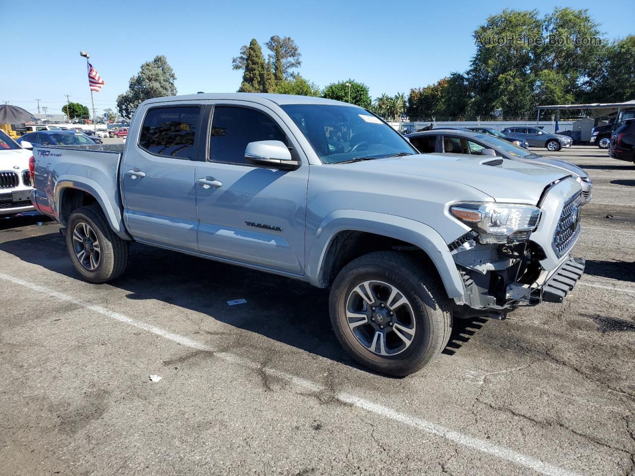 2019 Toyota Tacoma Double Cab Gray vin: 3TMAZ5CN9KM097049