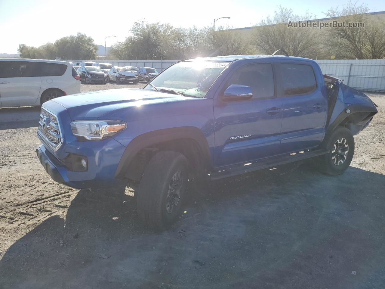 2017 Toyota Tacoma Double Cab Blue vin: 3TMAZ5CNXHM035345