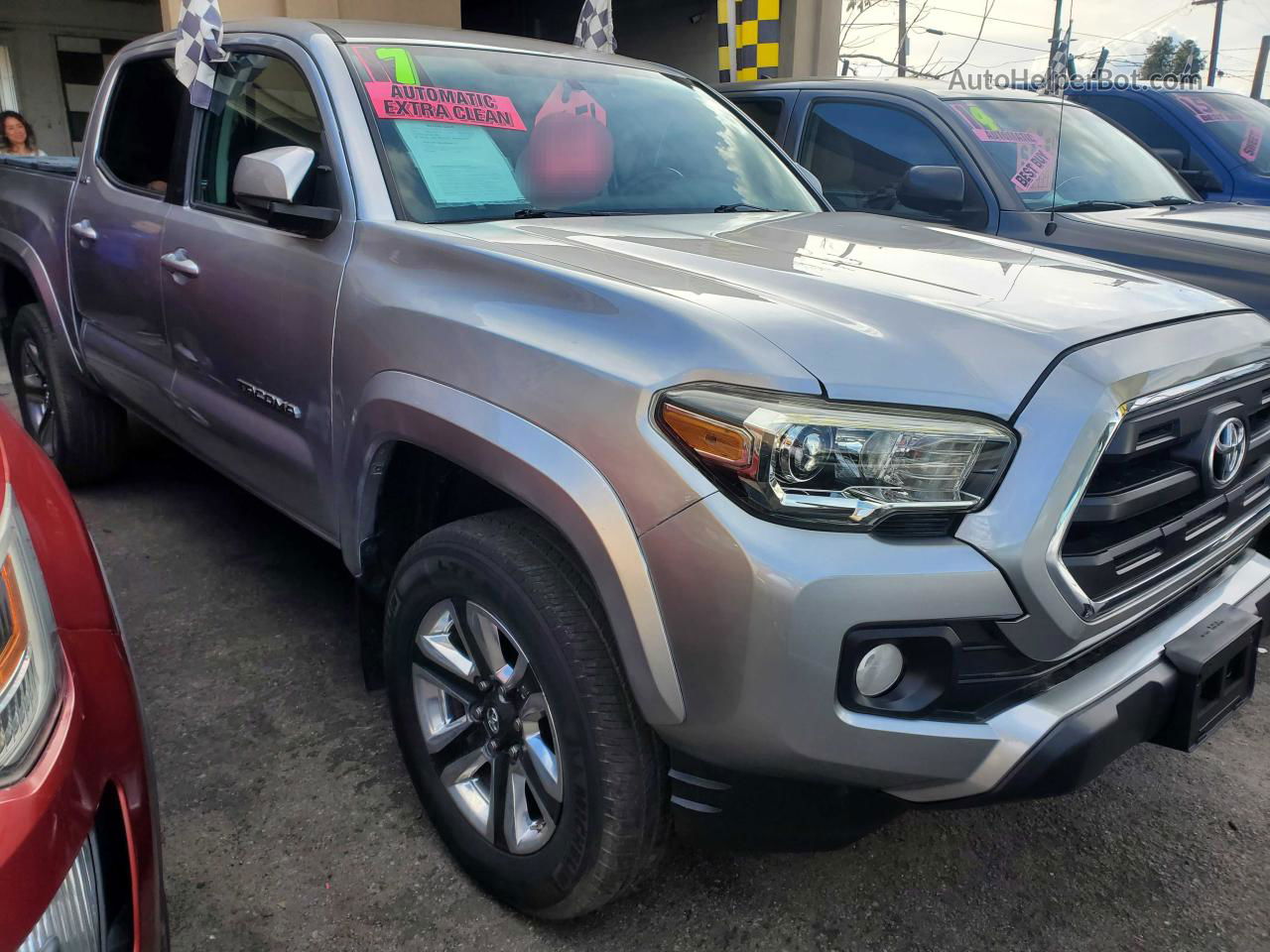 2017 Toyota Tacoma Double Cab Серебряный vin: 3TMAZ5CNXHM038889