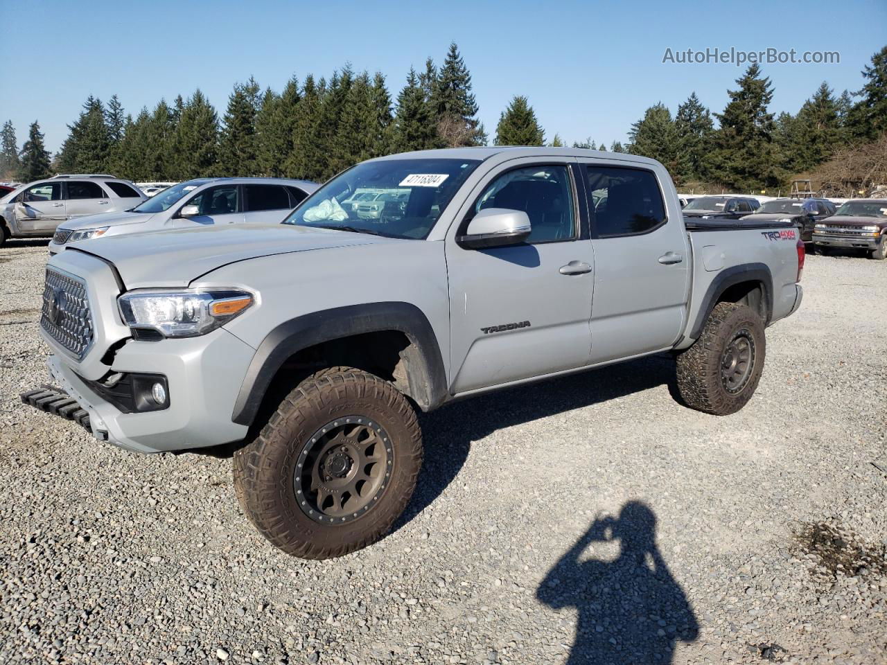 2019 Toyota Tacoma Double Cab Gray vin: 3TMCZ5AN0KM284322