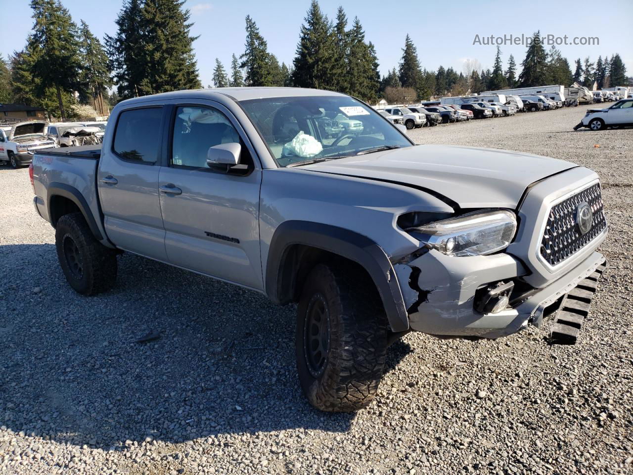 2019 Toyota Tacoma Double Cab Gray vin: 3TMCZ5AN0KM284322