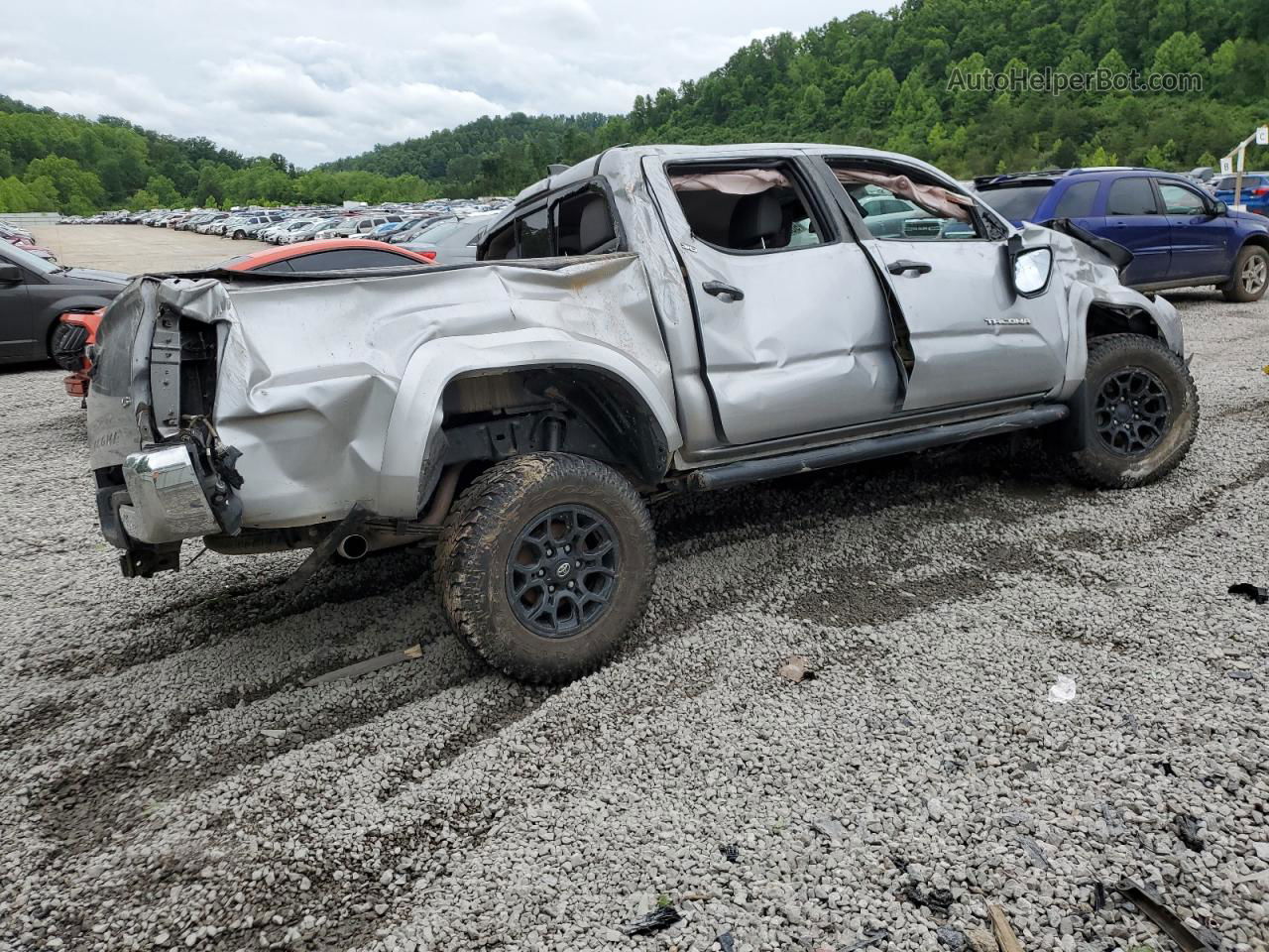 2020 Toyota Tacoma Double Cab Silver vin: 3TMCZ5AN0LM312296