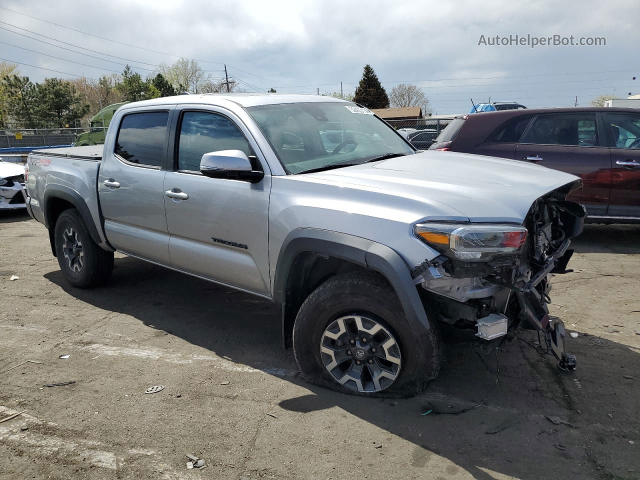 2020 Toyota Tacoma Double Cab Silver vin: 3TMCZ5AN0LM334752