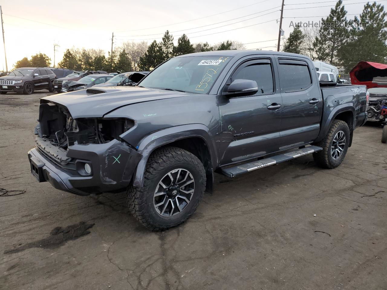 2021 Toyota Tacoma Double Cab Серый vin: 3TMCZ5AN0MM428695