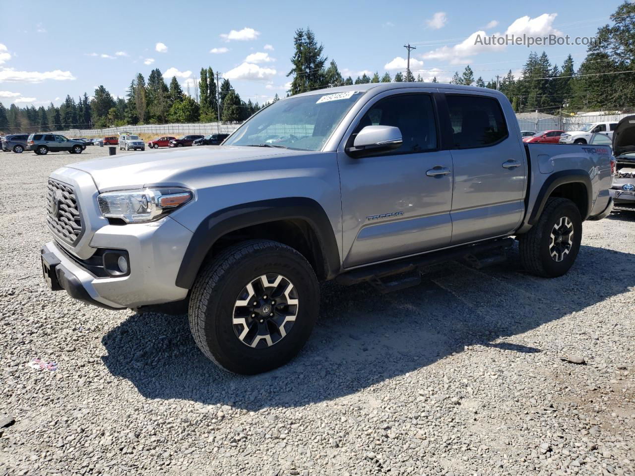 2021 Toyota Tacoma Double Cab Silver vin: 3TMCZ5AN0MM434576