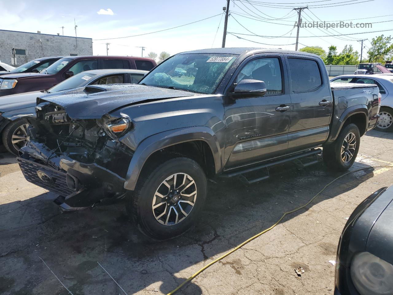 2021 Toyota Tacoma Double Cab Серый vin: 3TMCZ5AN0MM449076