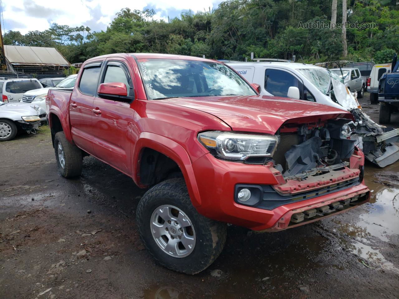 2017 Toyota Tacoma Double Cab Red vin: 3TMCZ5AN1HM066723