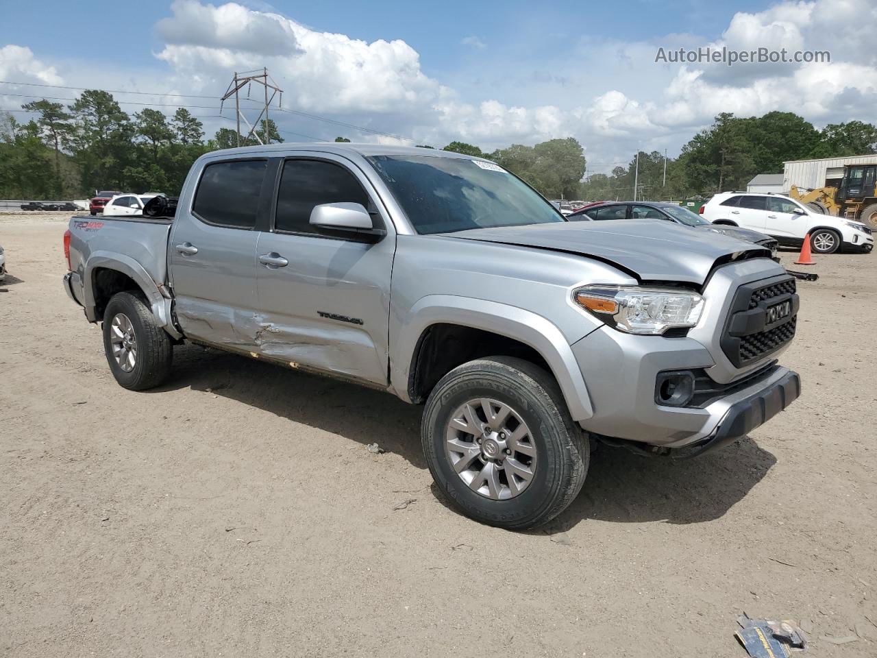 2019 Toyota Tacoma Double Cab Серебряный vin: 3TMCZ5AN1KM192751