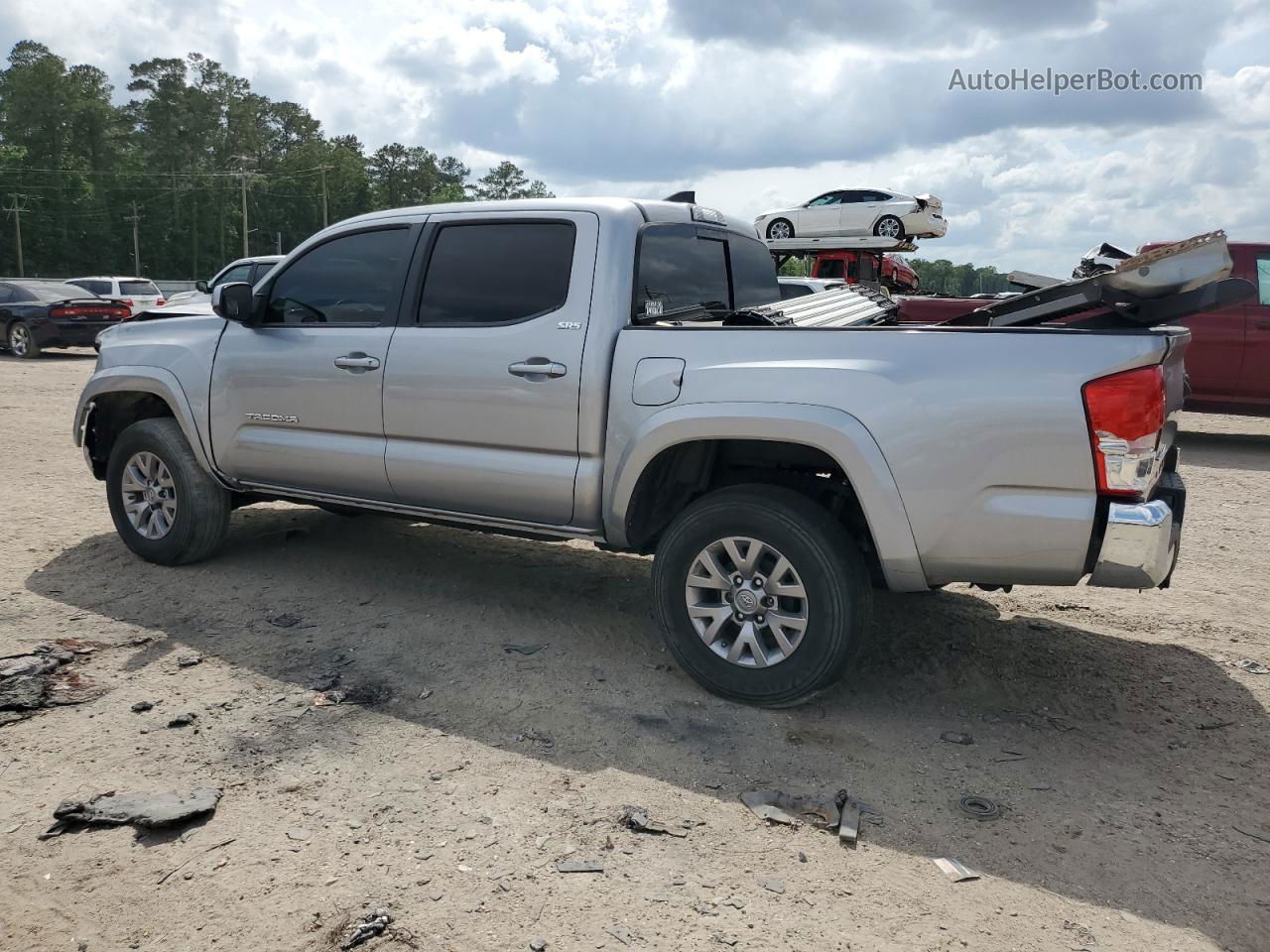 2019 Toyota Tacoma Double Cab Серебряный vin: 3TMCZ5AN1KM192751