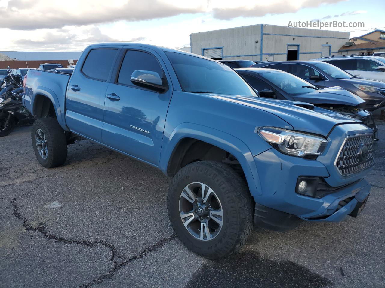 2019 Toyota Tacoma Double Cab Blue vin: 3TMCZ5AN1KM202162