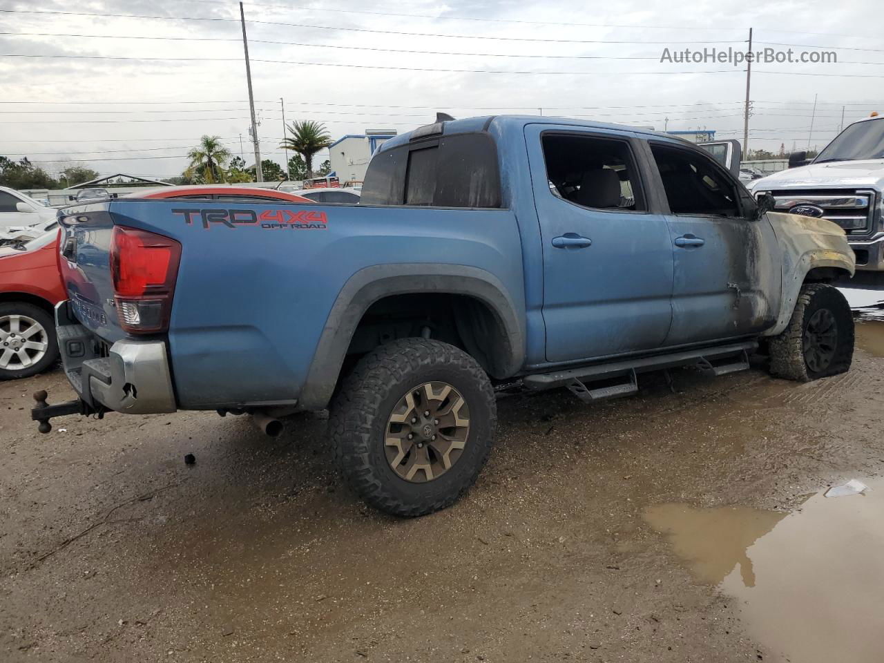 2019 Toyota Tacoma Double Cab Blue vin: 3TMCZ5AN1KM223190