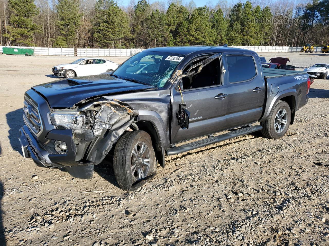 2017 Toyota Tacoma Double Cab Gray vin: 3TMCZ5AN2HM091615