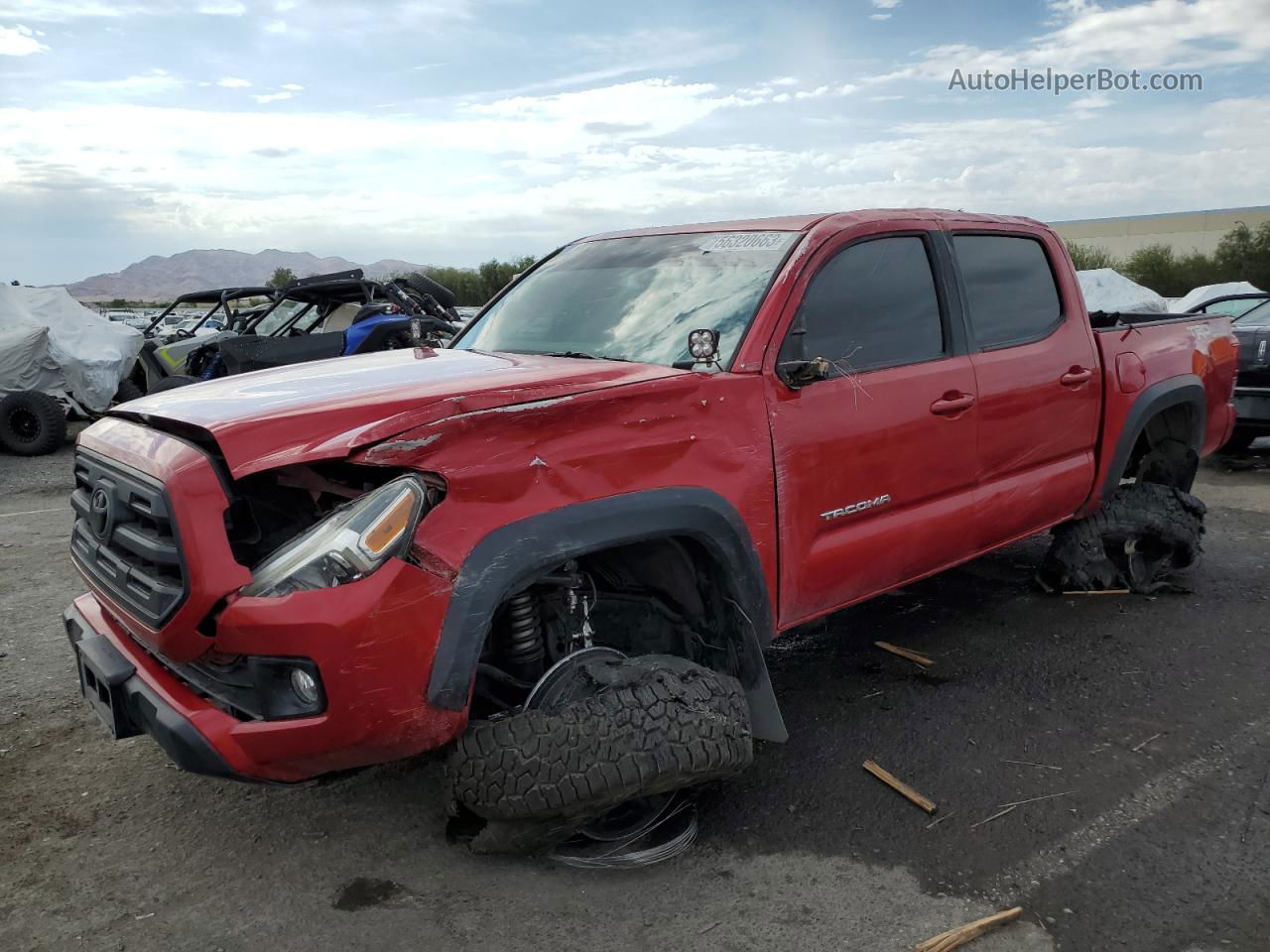 2017 Toyota Tacoma Double Cab Red vin: 3TMCZ5AN4HM077473