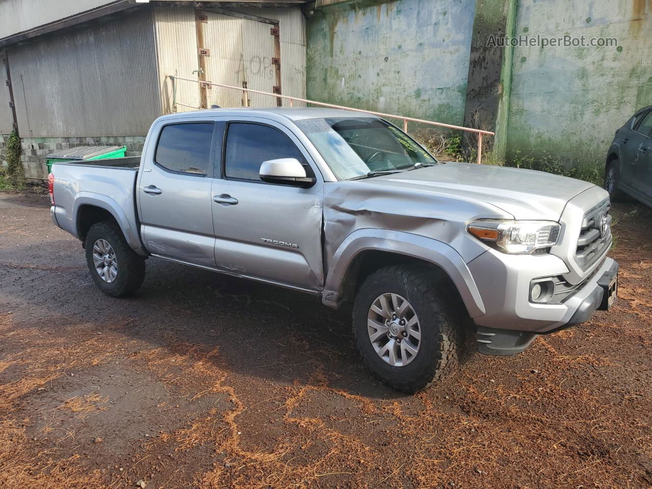 2017 Toyota Tacoma Double Cab Серебряный vin: 3TMCZ5AN5HM076042