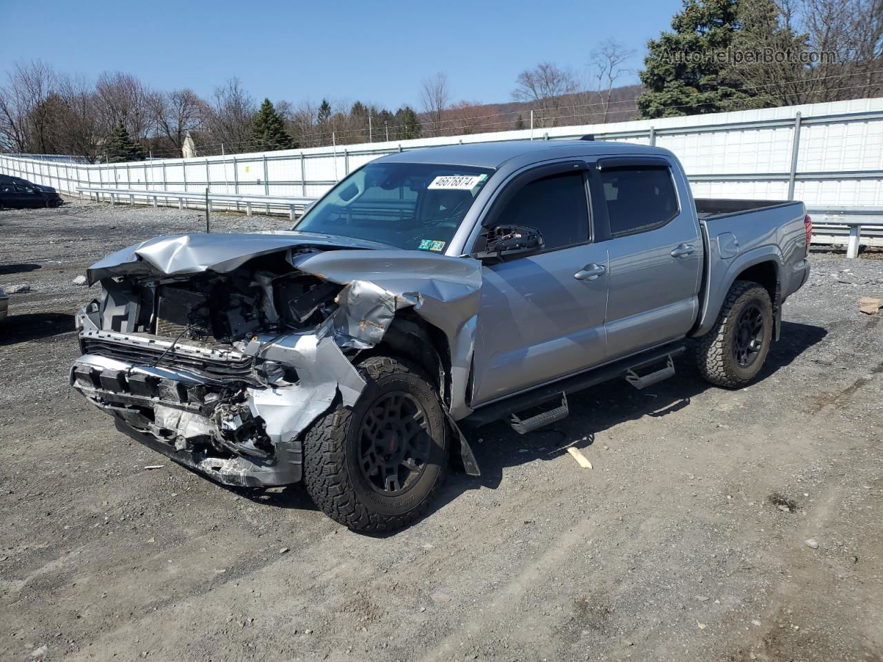 2019 Toyota Tacoma Double Cab Серебряный vin: 3TMCZ5AN5KM230580