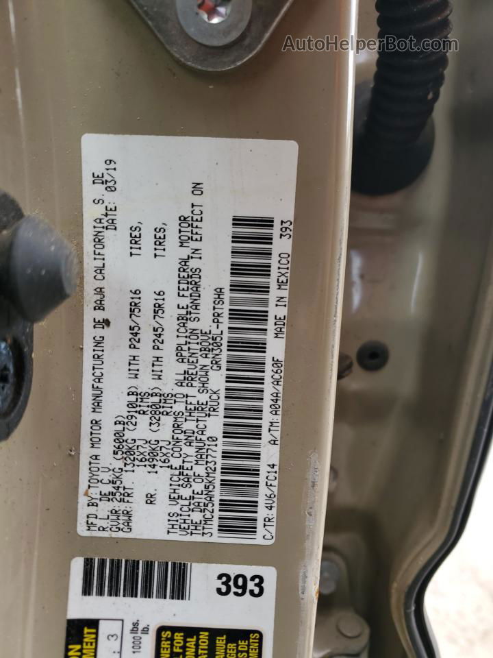 2019 Toyota Tacoma Double Cab Tan vin: 3TMCZ5AN5KM237710